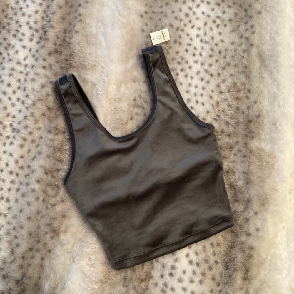 Aerie offline velvet grey cami cropped top